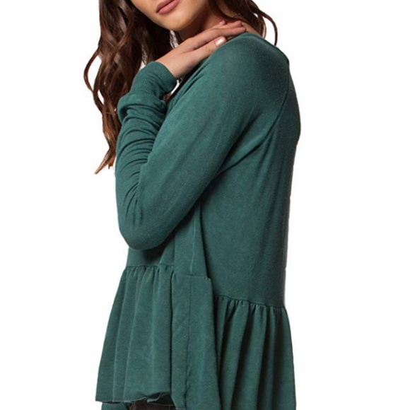 New PPLA Vintage Wash Acid wash Peplum Jersey Tee - Picture 6 of 10